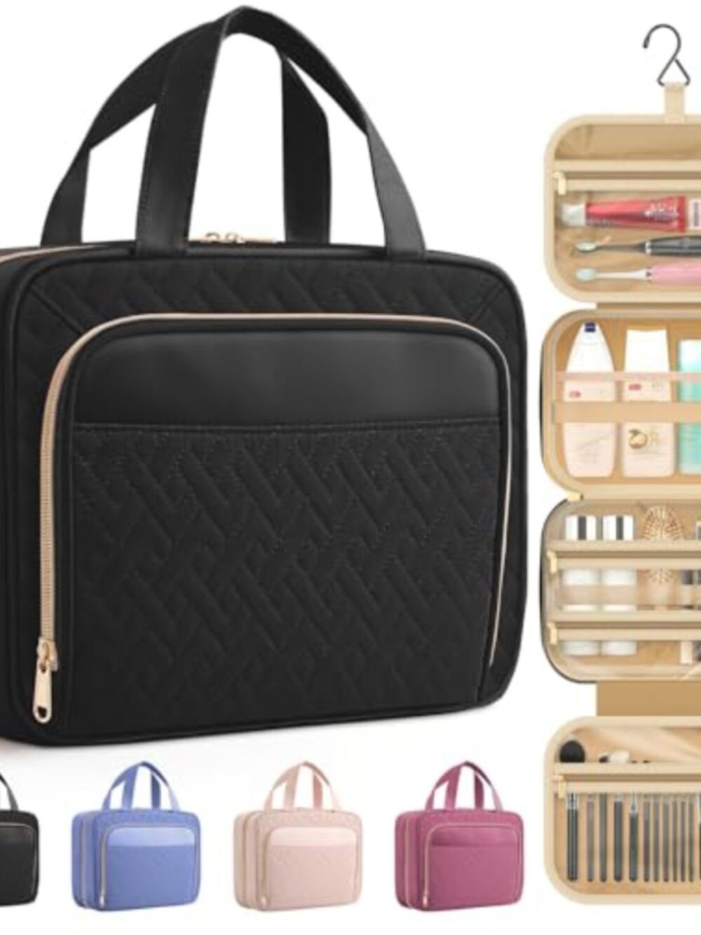 Hanging Travel Toiletry Makeup Bag Women Waterproof PVC Organizer